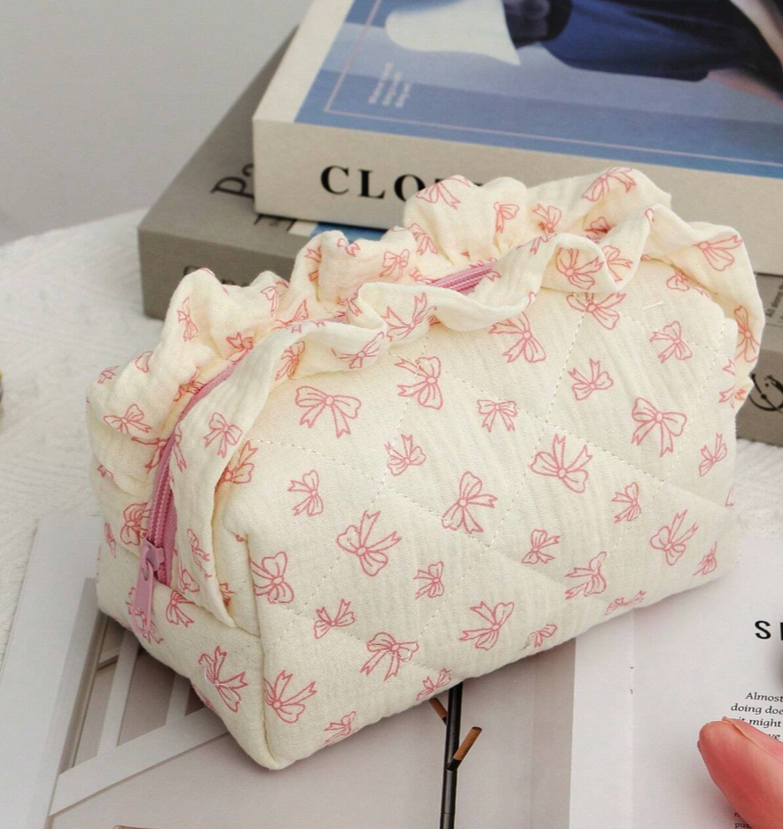 Bow makeup bag